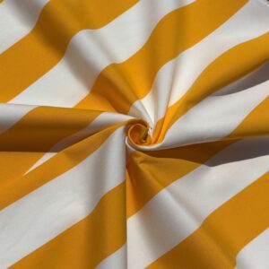 Coupon Polycoton Rayures jaunes 1,55x3m